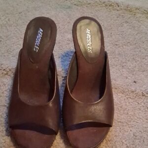 Aerosoles Women's Brown Slide Sandals